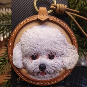 8cm Leather-Carved Pet Tag